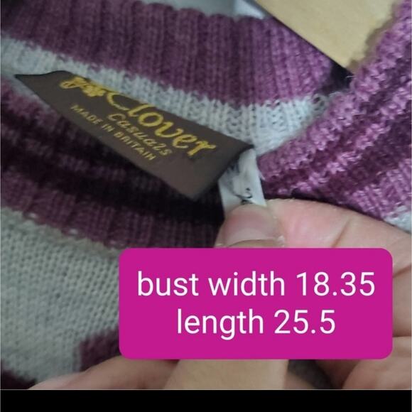 Clover Casuals British Wool balloon sleeve floral sweater M medium - Picture 4 of 4